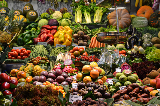 Etalage de fruits et légumes en tous genre